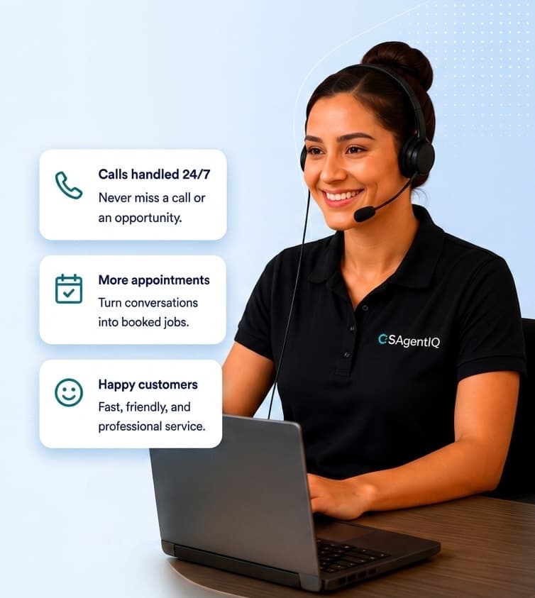 CSAgentIQ AI Front Desk specialist with headset