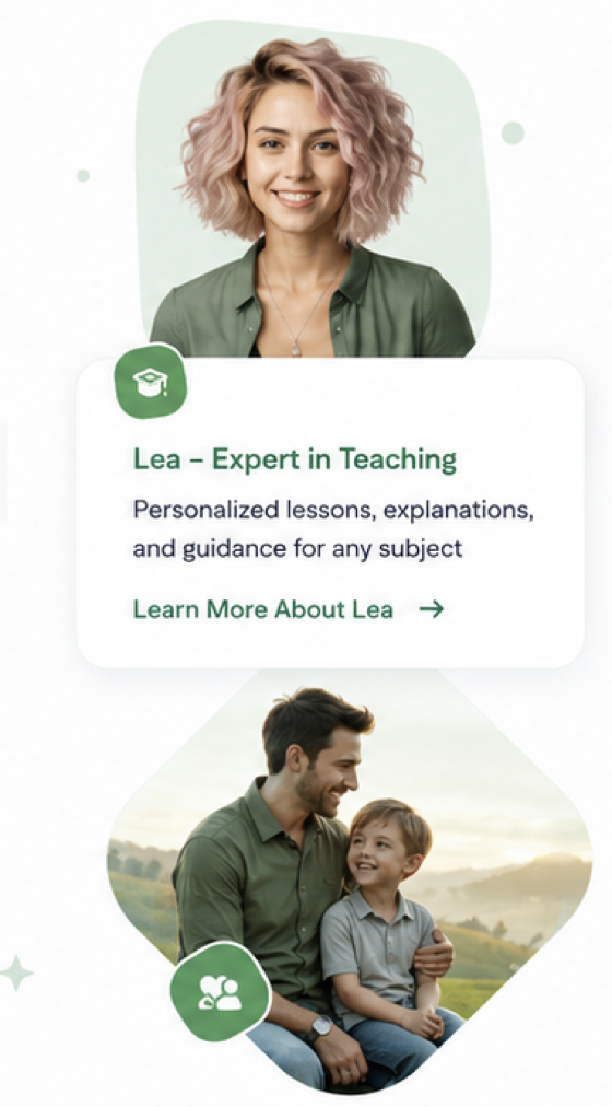 AI agent: Lea, an Expert in Teaching, offering personalized lessons and guidance