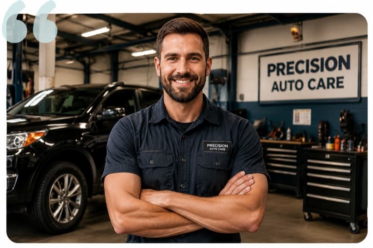Automotive technician in a repair shop